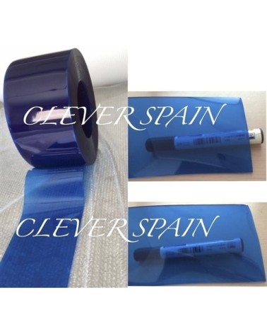 Rollo PVC azul intenso transparente 200x2mm| Cortinas de lamas PVC