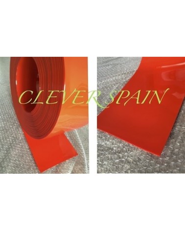 Rollo de PVC naranja 200X2mm|Cortinas de lamas PVC color naranja