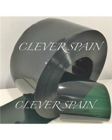 Rollo PVC 200x2mm verde transparente|cortinas PVC verde transparente