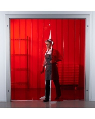 Rollo PVC rojo transparente 200x2mm|Cortinas de PVC rojo transparente