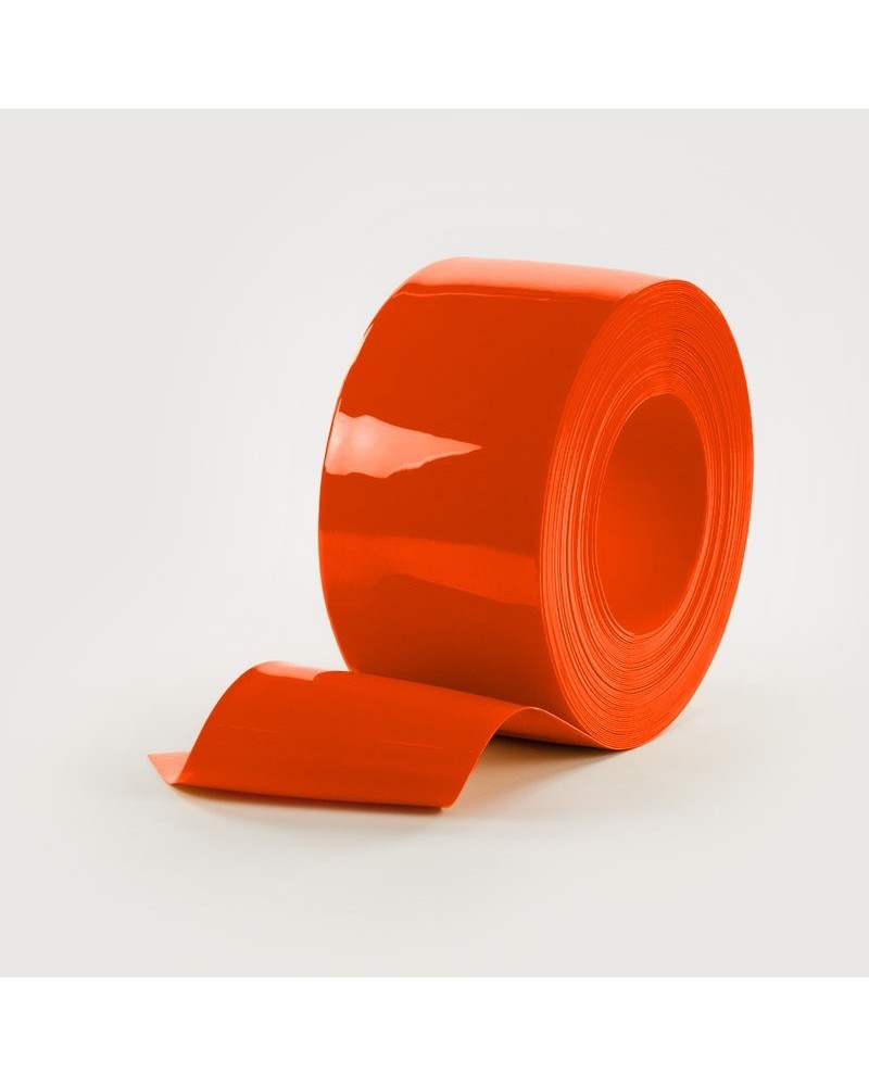 Rollo de PVC naranja 200X2mm|Cortinas de lamas PVC color naranja