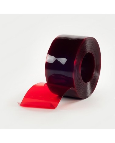 Rollo PVC rojo transparente 200x2mm|Cortinas de PVC rojo transparente