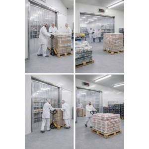 Cortinas de lamas PVC para industrias de alimentación